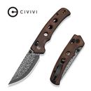 CIVIVI Noctis Thumb Stud &amp; Crossbar Lock Knife Guibourtia Wood Handle (2.98" Damascus Blade) C24020C-DS1