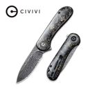 CIVIVI Elementum Flipper Knife Carbon Fiber Handle (2.96" Damascus Blade) C907C-DS1