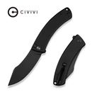 CIVIVI Outlaw Muk Flipper &amp; Button Lock Knife Black G10 Handle (3.47" Black Stonewashed 14C28N Blade) C24079-1