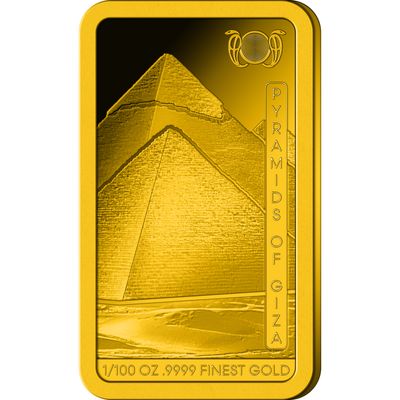 2025 Solomon Islands Ancient Egypt Pyramids of Giza 1/100 oz Gold Bar