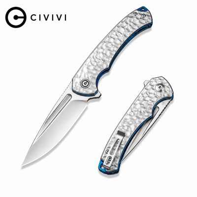 CIVIVI Voidflare Flipper Knife Greyish White Resin Handle With Scale Pattern (2.92" Satin Finished 14C28N Blade)(C24040-2)