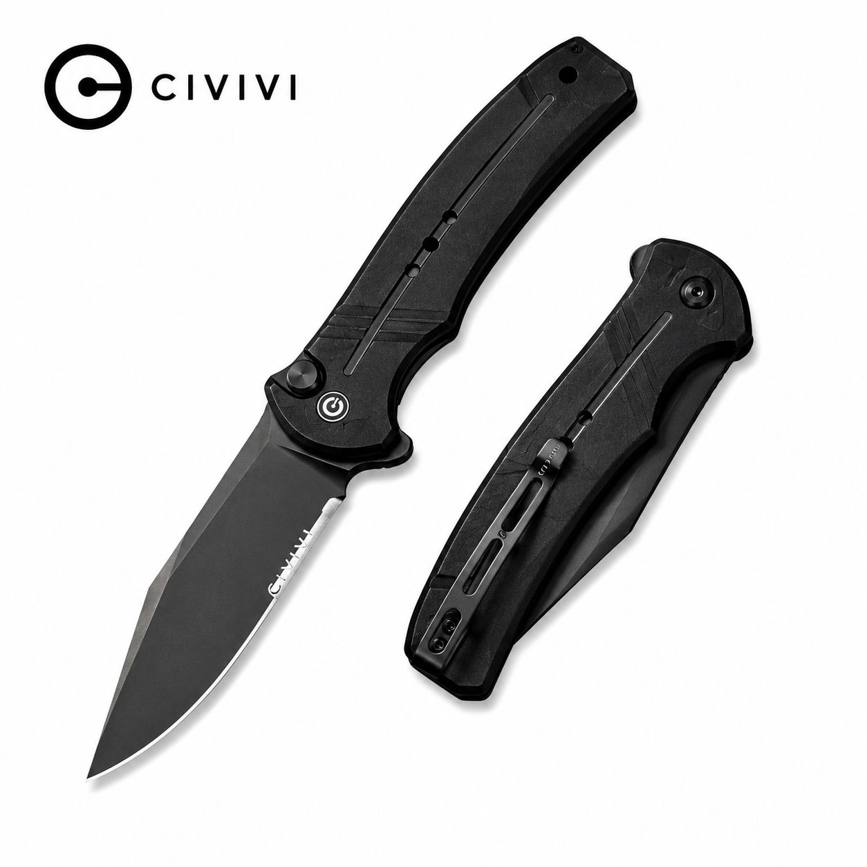 CIVIVI Cogent Flipper &amp; Button Lock Knife G10 Handle (3.47" 14C28N Blade)(C20038E-1)
