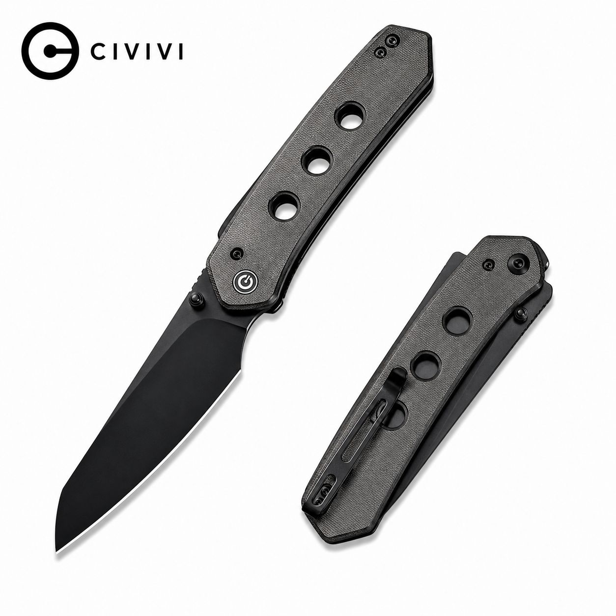 CIVIVI Vision FG Thumb Stud &amp; Superlock Knife Micarta Handle (3.54" Nitro-V Blade)(C22036-3)