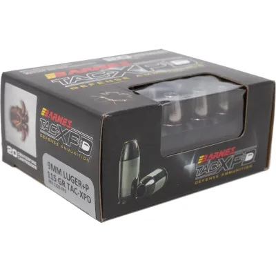 BARNES TAC-XPD 9MM LUGER +P 115 GRAIN TAC-XP