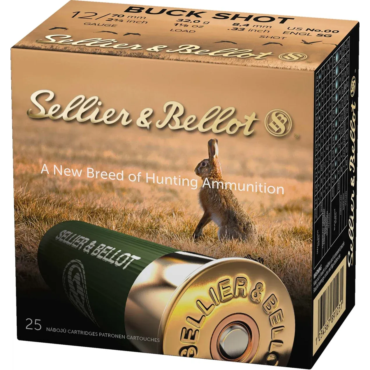SELLIER &amp; BELLOT 12 GAUGE 2.75'' 9 PELLETS 00 BUCK