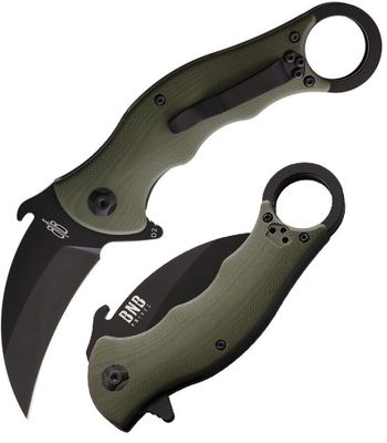 BNB Knives Army Green Karambit Folder (BNB1221KFG)