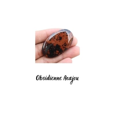 Cabochon ovale Obsidienne Acajou