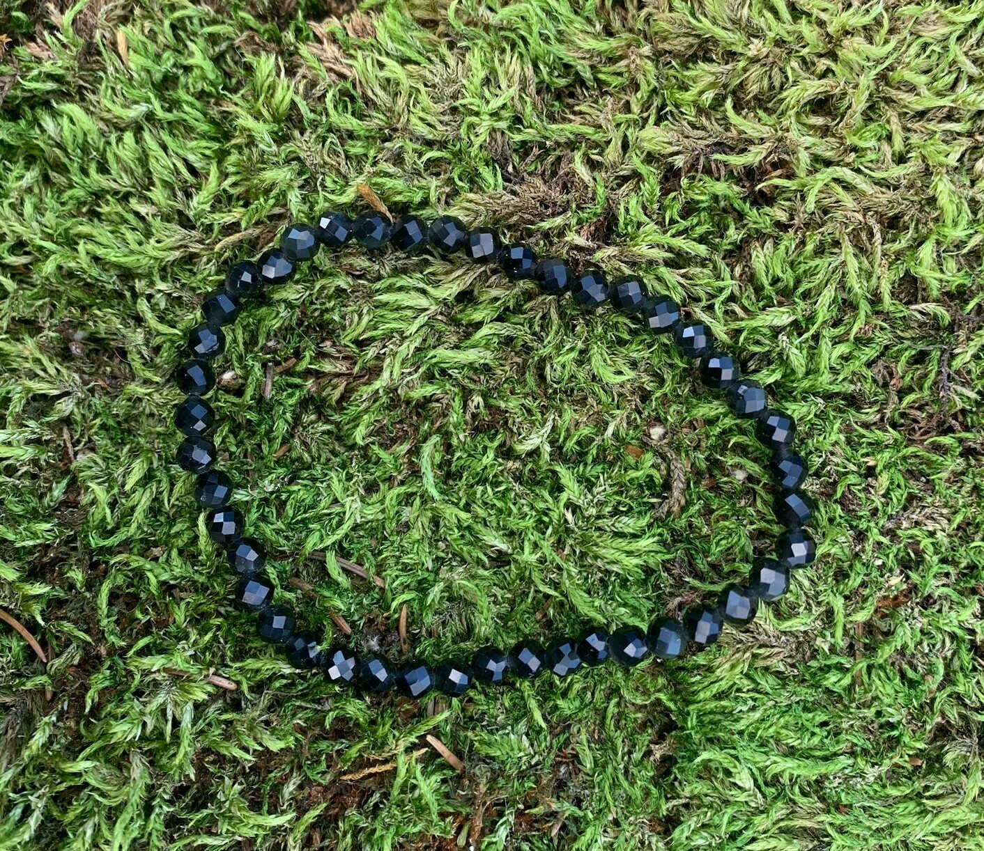 Bracelet en Obsidienne dorée facettée 4mm