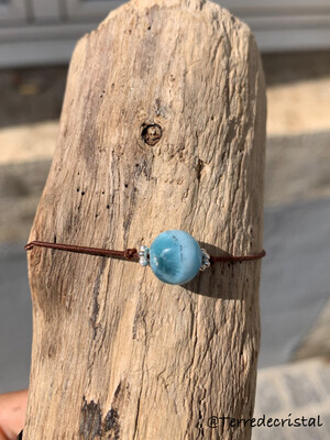 Bracelet en Larimar Bracelet en Larimar "Douceur des Caraïbes"