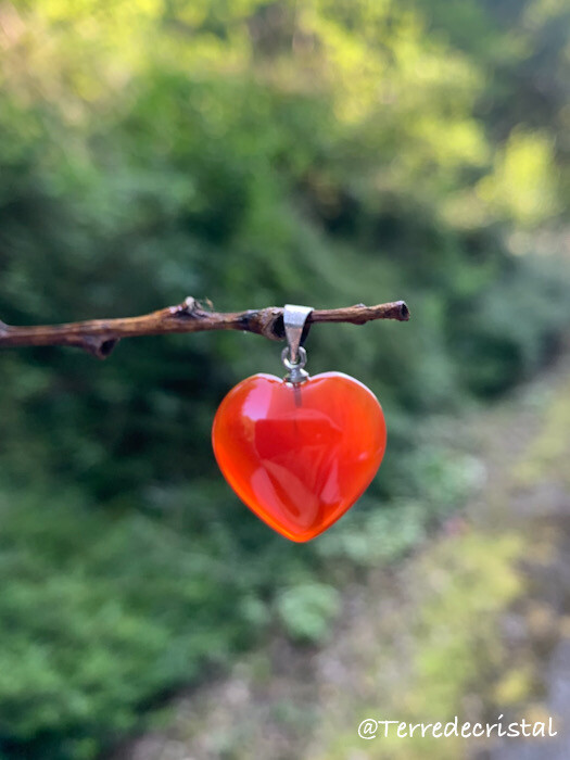 Pendentif  coeur en Cornaline