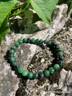 Bracelet en Rubis sur Zoïsite 6 mm
