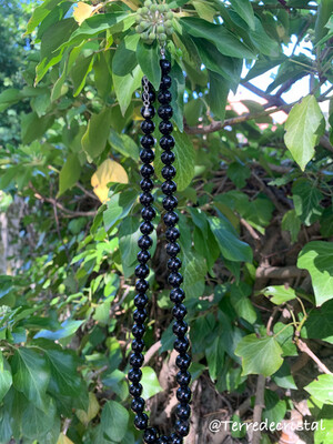 Collier Tourmaline noire 8 mm Collier Tourmaline noire 8 mm