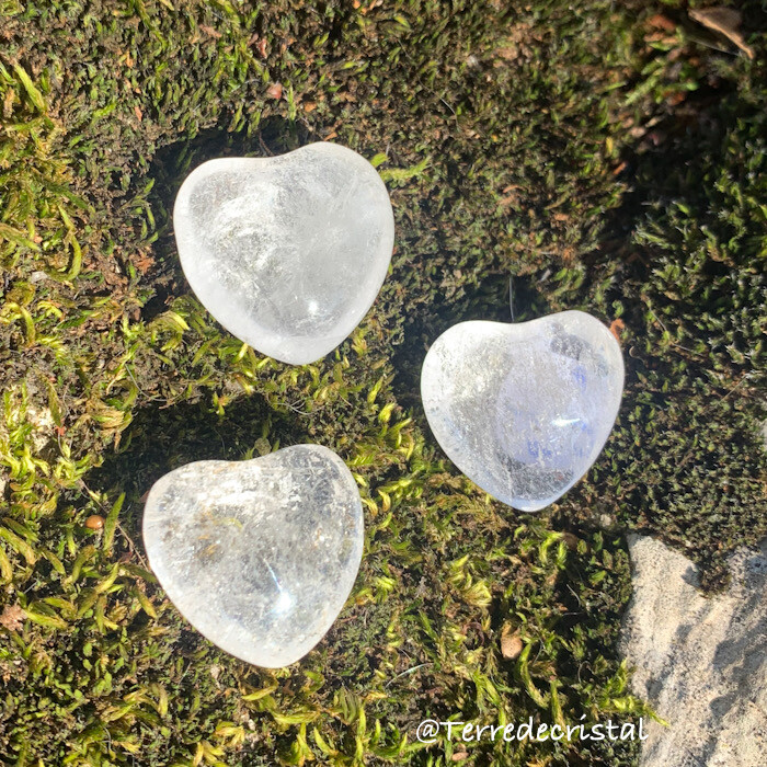 Coeur  en Cristal de roche 2 cm