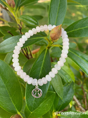 Bracelet en Quartz rose rondelles 6 mm, ange Bracelet en Quartz rose rondelles 6 mm, ange