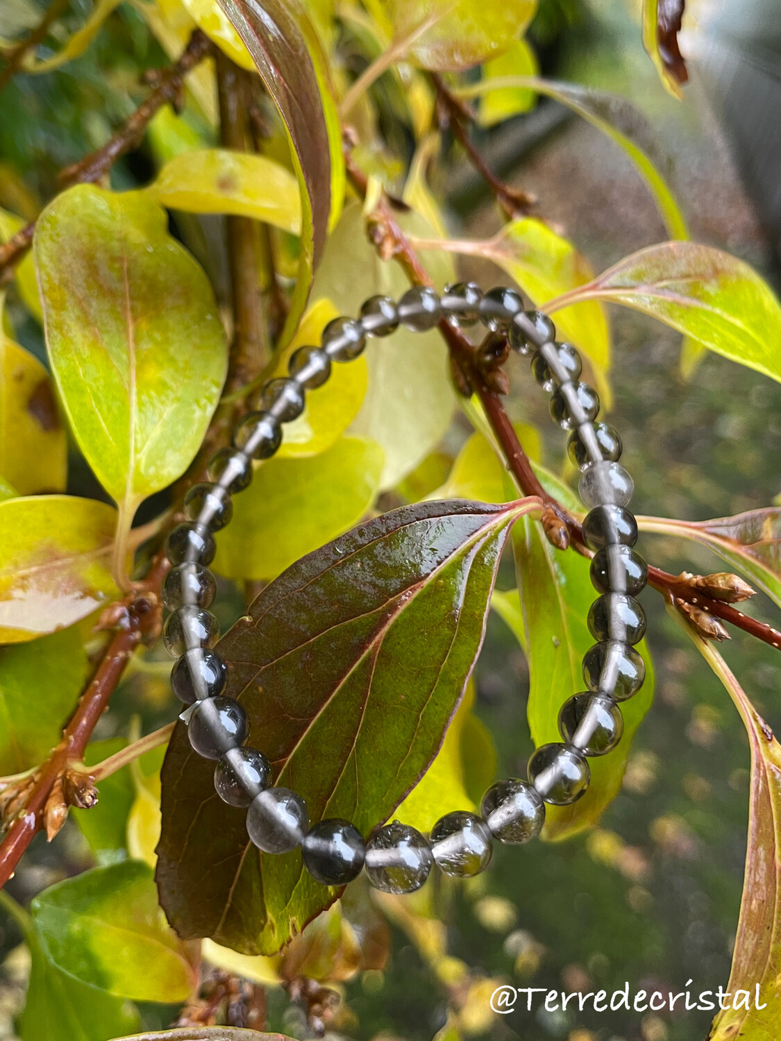Bracelet en Quartz fumé 6 mm