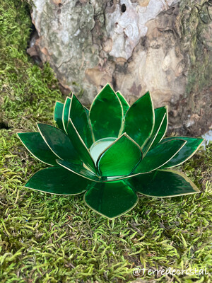 Bougeoir lotus vert