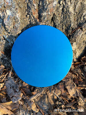 Plaque Tesla ronde bleue indigo