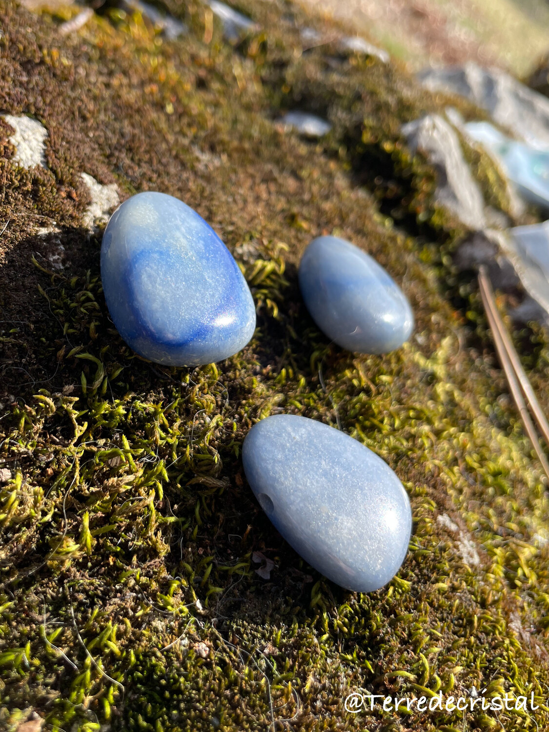 Quartz bleu percé 