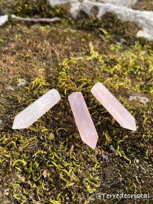 Quartz rose pointe percée