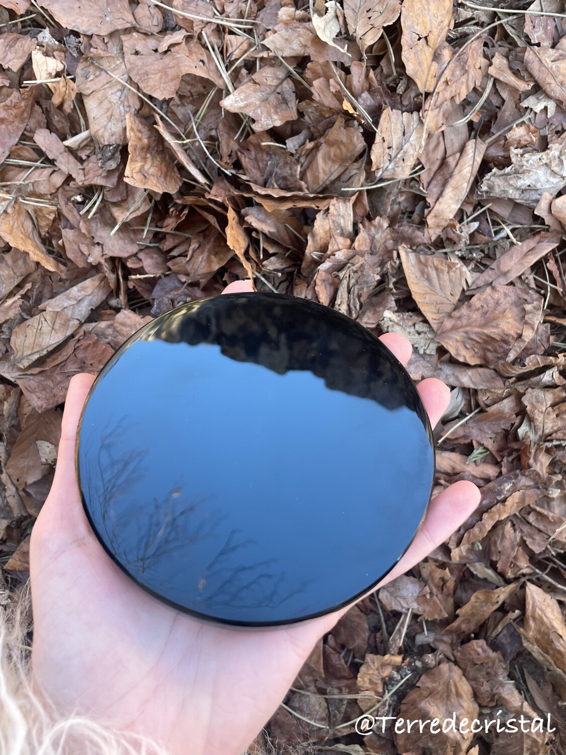 Miroir en Obsidienne noire