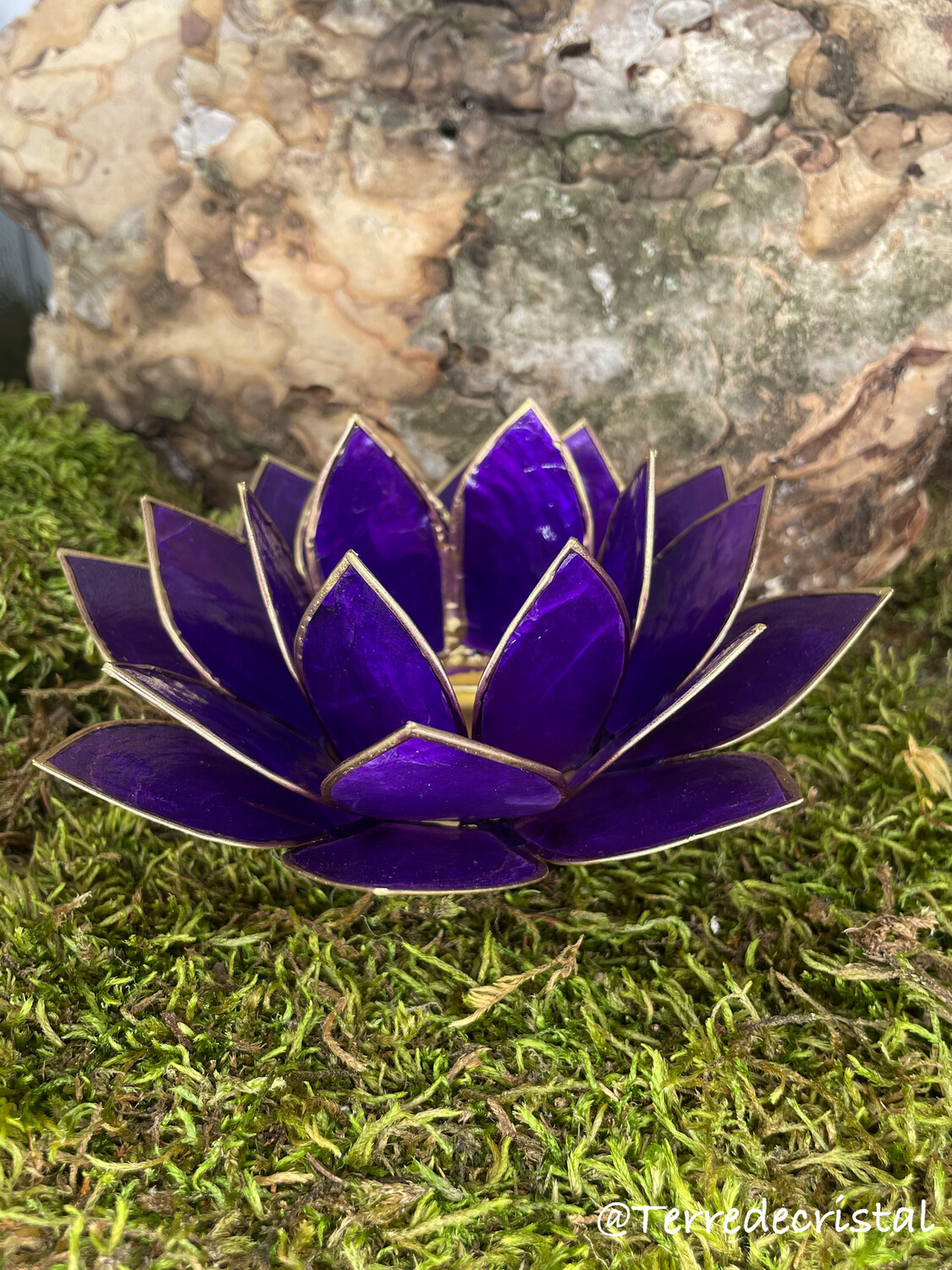 Bougeoir lotus violet