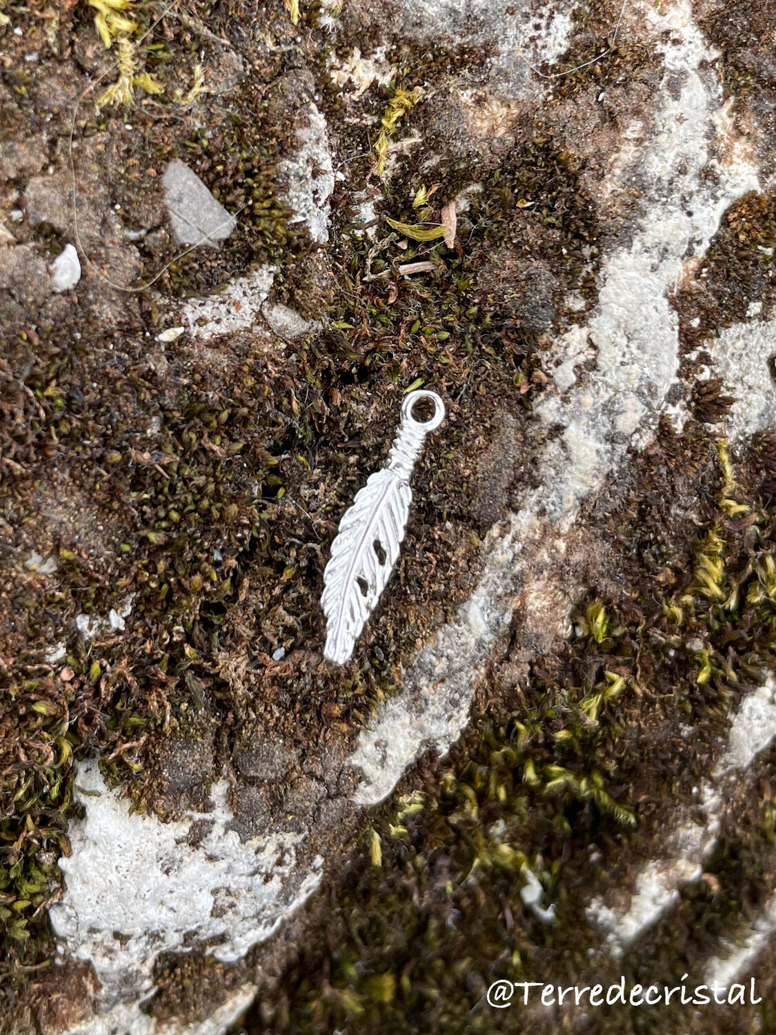 Pendentif/breloque plume en argent 925