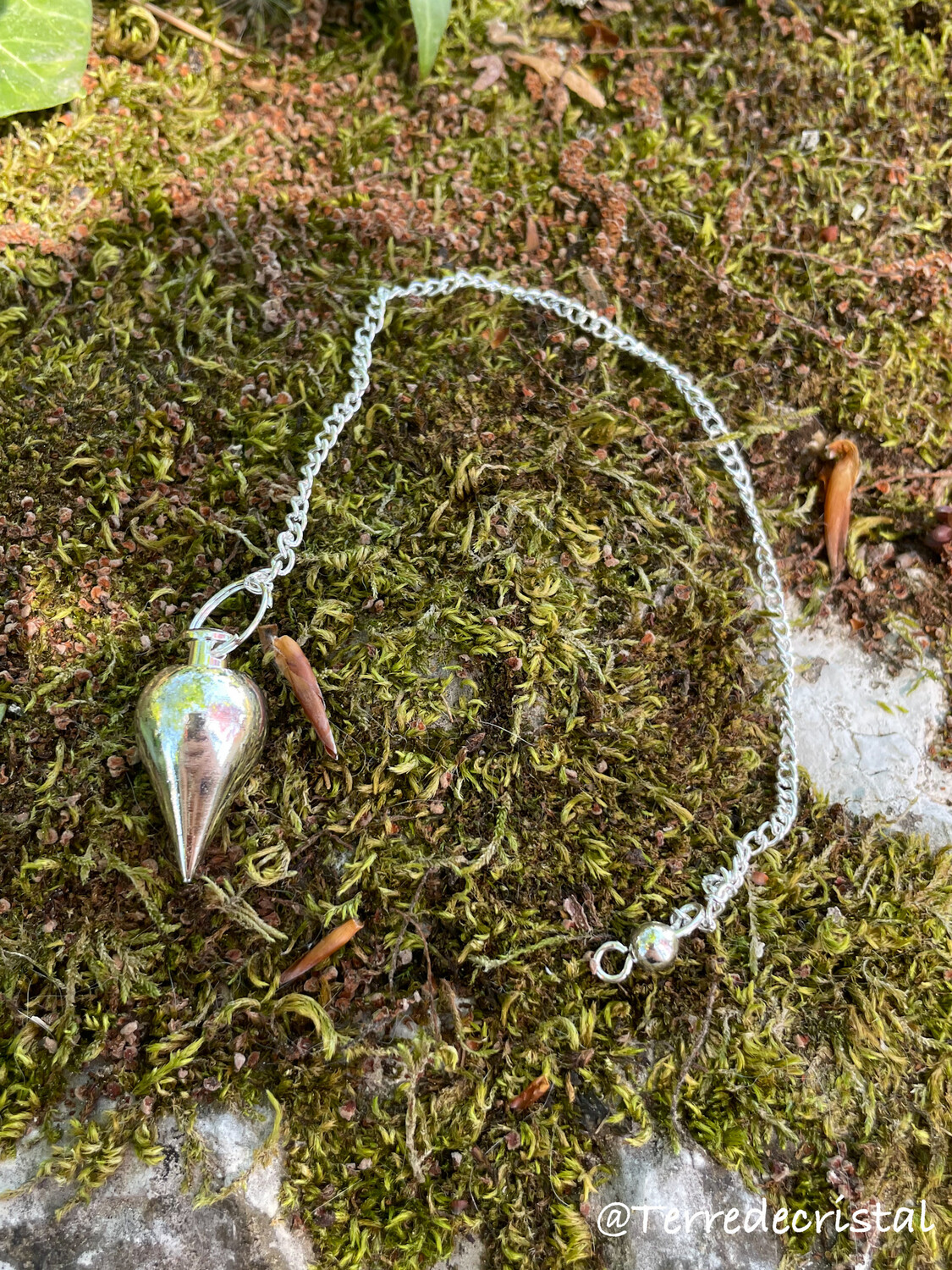 Pendule goutte argenté