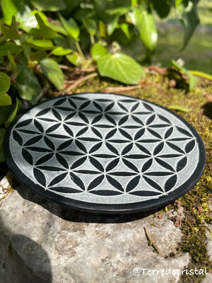 Fleur de vie ronde noire