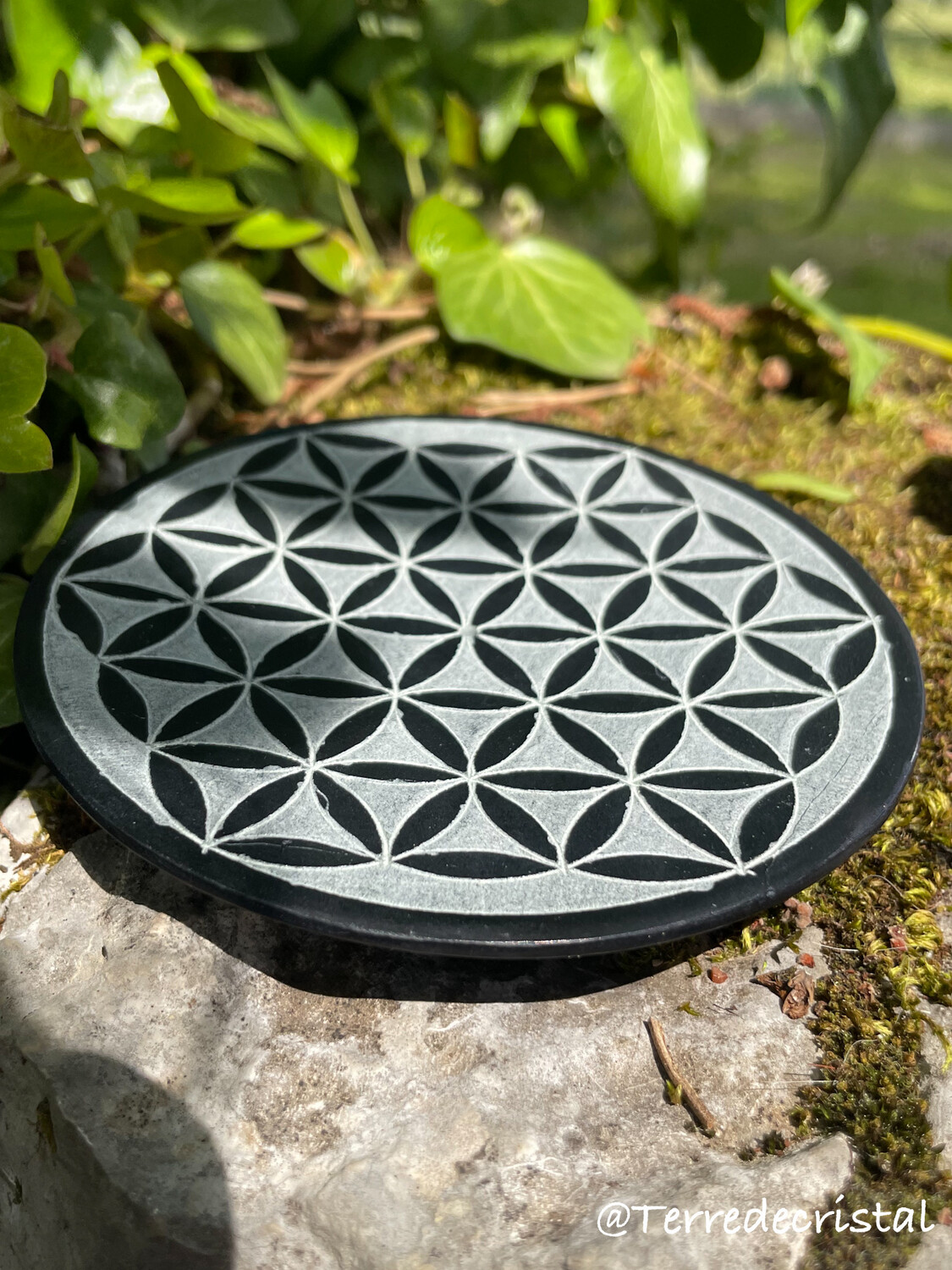 Fleur de vie ronde noire