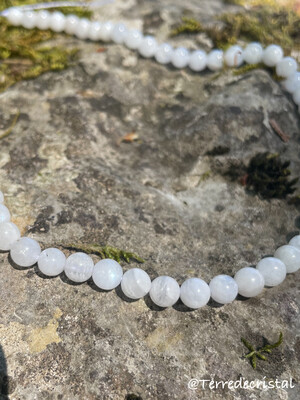 Rang de Pierre de lune blanche 6 mm