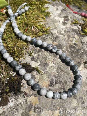 Rang de Jaspe feuille d’argent mat 6 mm