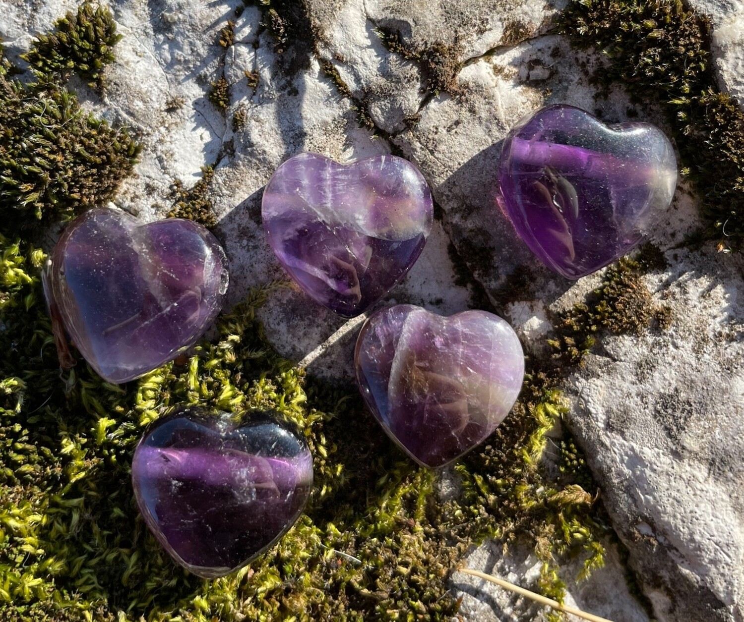 Améthyste en coeur percé