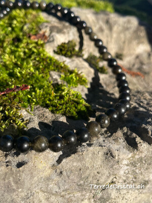 Rang d'Obsidienne dorée 6 mm