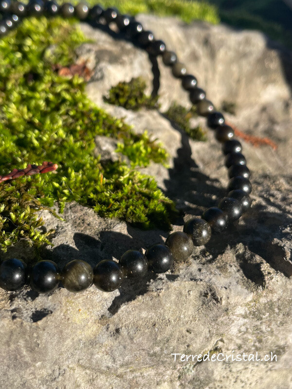 Rang d'Obsidienne dorée 6 mm