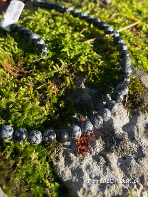 Rang d'Obsidienne flocon de neige 6 mm