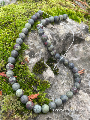 Rang de Jaspe sang de dragon mat 8 mm