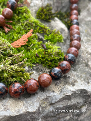 Rang d'Obsidienne Acajou 6 ou 8 mm