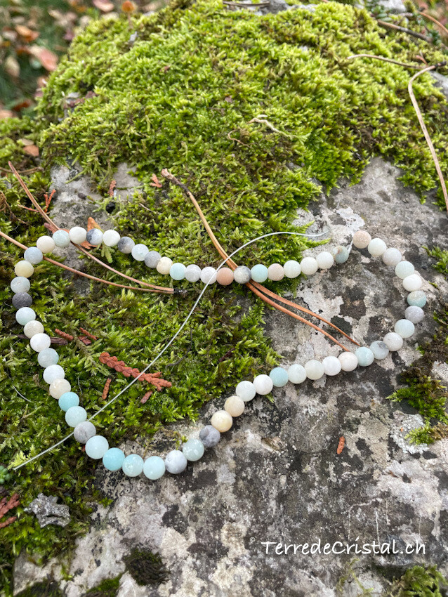 Rang d'Amazonite claire mate 6 mm