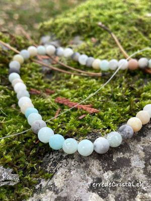 Rang d'Amazonite claire mate 6 mm