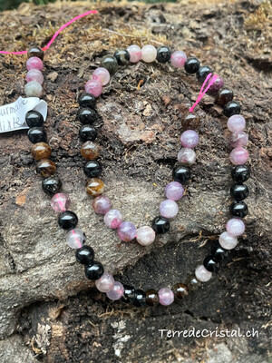 Rang de Tourmaline colorée mix 6 mm
