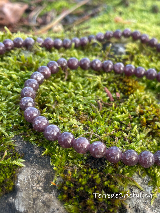 Rang de Lépidolite foncée 6 mm