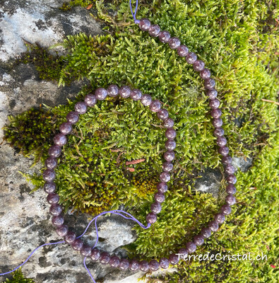 Rang de Lépidolite foncée 6 mm Rang de Lépidolite foncée 6 mm