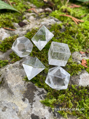 Set des solides de Platon - Cristal de roche