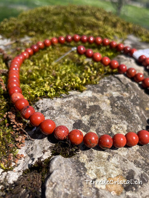 Rang de Jaspe rouge 6 mm