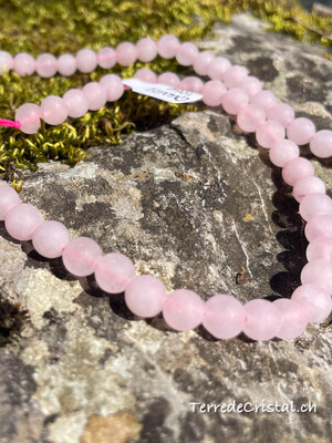 Rang de Quartz rose mat 6 mm