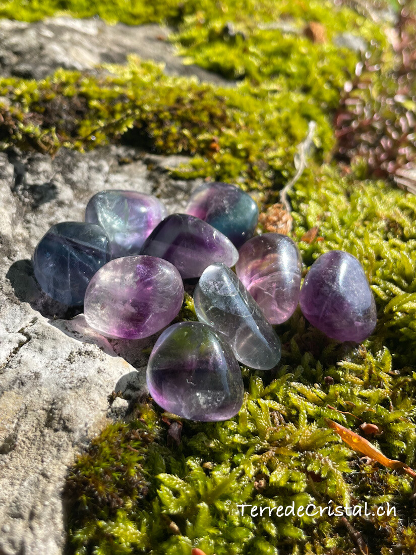 Fluorite arc-en-ciel roulée petite