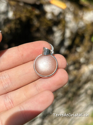Pendentif en Pierre de lune orangée