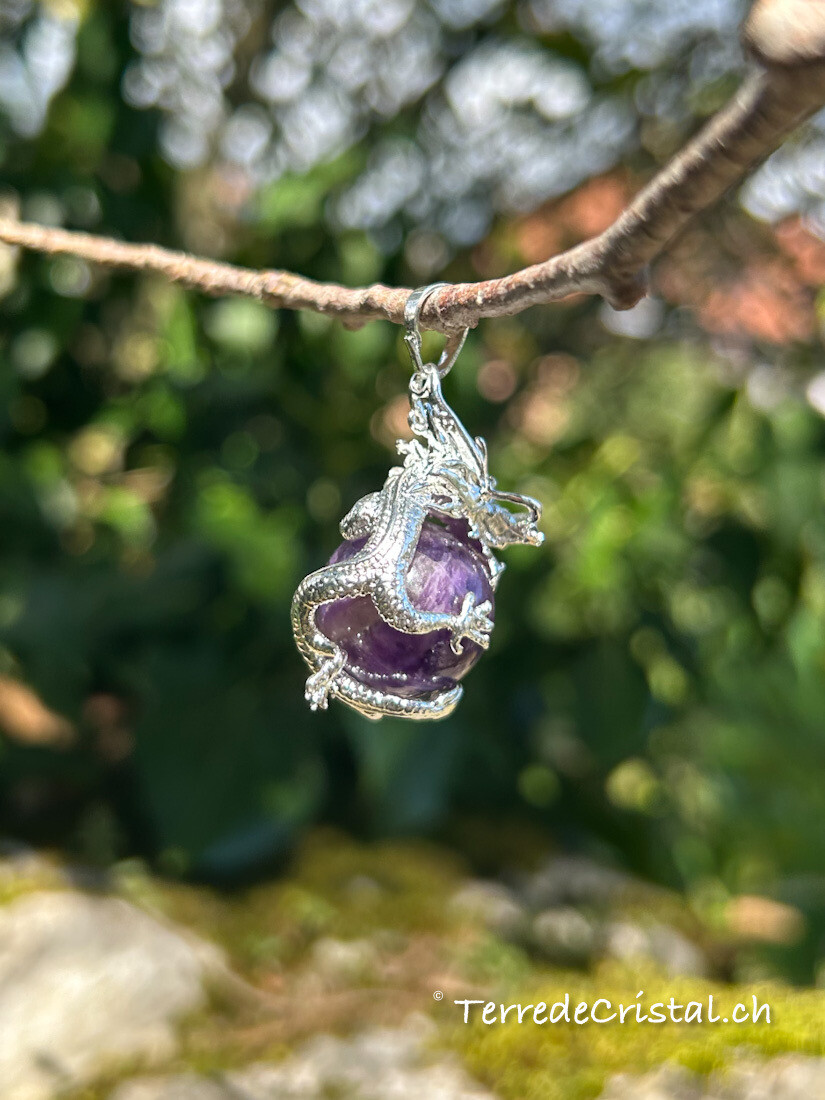 Pendentif Dragon en Améthyste