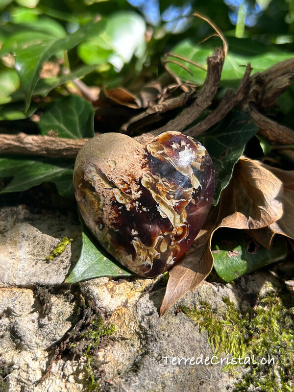 Coeur en Ambre bleue