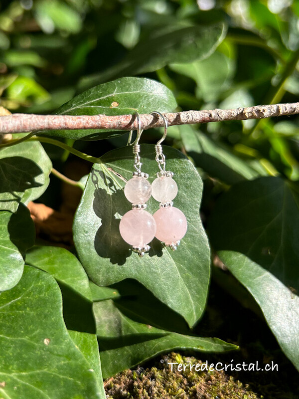 Boucles d'oreilles en Quartz rose